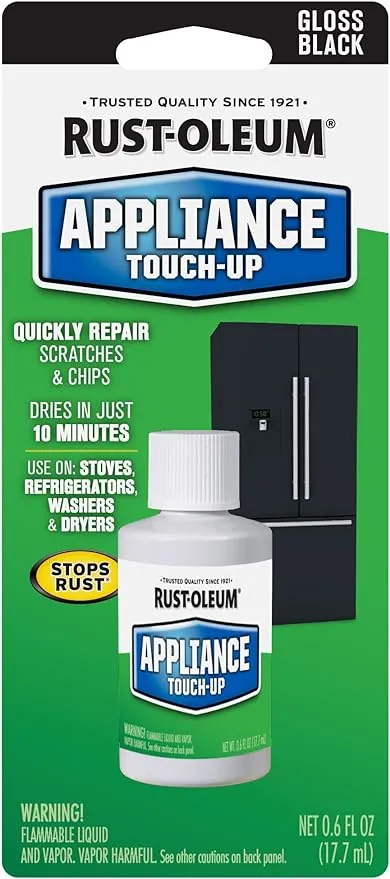 Rust-Oleum Paint 213174 .6-Ounce Specialty Brush Bottle Appliance Touch Up, Black, 0.6 Ounce