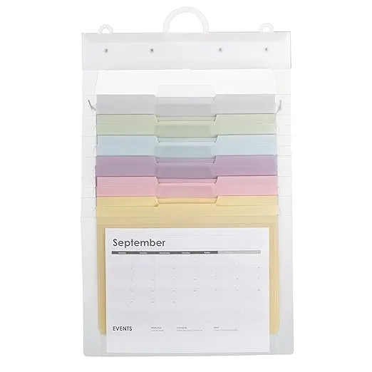 SMEAD Cascading Wall Organizer Gen 2, 6 Pockets, Letter Size, Pastel (92064)