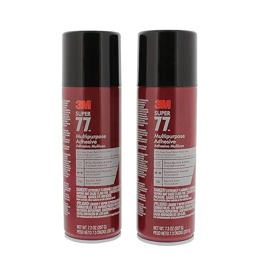 3M Super 77 -Glue Multipurpose Adhesive for Foil Plastic Paper Foam Metal (Pack of 2)