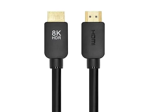 Monoprice Ultra 8K HDMI Cable - 8 Feet - Black | No Logo, High Speed, 8K@60Hz, 48Gbps, Dynamic HDR, eARC, Compatible with PS5 / Xbox Series X & Series S and More