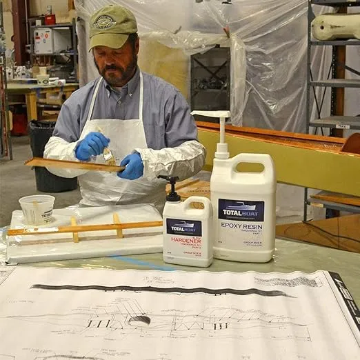 TotalBoat 5:1 Epoxy Resin Kit (Gallon, Fast Hardener), Marine Grade Epoxy for Fiberglass and Wood Boat Building and Repair