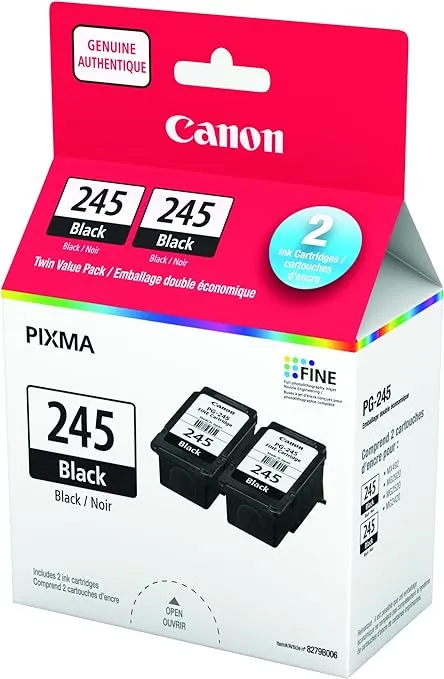 Canon Ink cFNpY Cartridge, Black PG-245 (2 Pack)