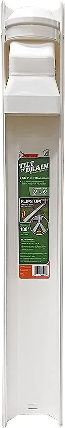 Frost King GWS3W Tilt and Drain Downspout Extender, 6 ft, White