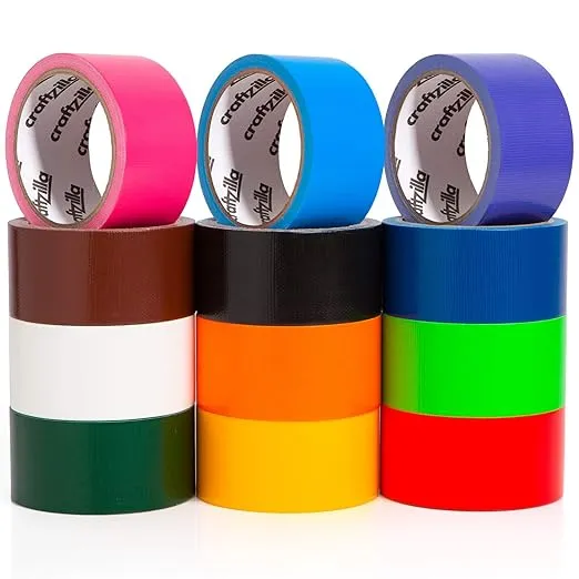 Rainbow Colored Duct Tape — 12 Bright Duct Tape Colors — 10 Yards x 2 Inch — Waterproof — Colored Duct Tape Multipack for Arts — Heavy Duty Duct Tape — Color Duct Tape Rolls