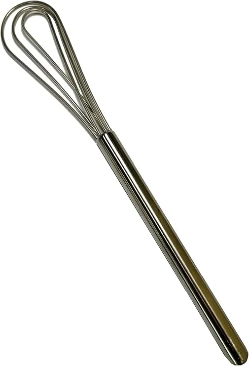 Rattleware 11” Long Handle Silver Stainless-Steel Espresso Flat Whisk - Ideal For Commercial, Domestic Or Home Kitchens - Premium Quality, Clump-Free Mixing for Perfect For Espresso Making