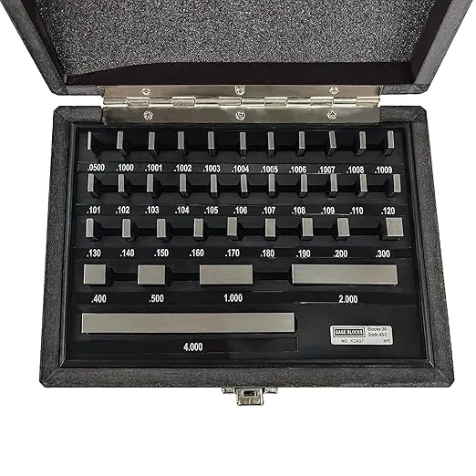 HFS(R) 36 Pieces Rectangular Steel Gage Block Set Grade Economy for Workshop Calibration and Inspection