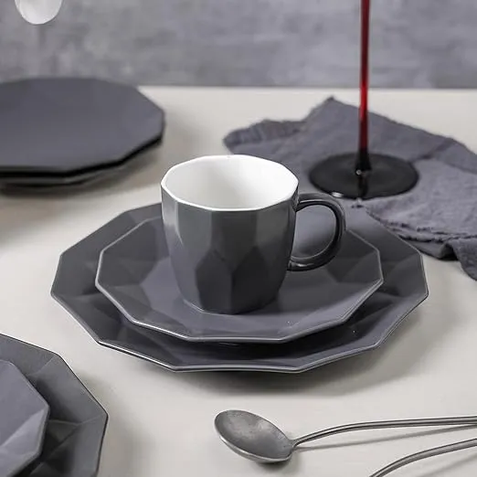 Stone Lain Jamie Porcelain Dinnerware Set, 32-Piece Service For 8, Grey