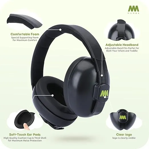 Mumba Baby Ear Protection Noise Cancelling HeadPhones for Babies and Toddlers Baby Earmuffs - Ages 3-24+ Months