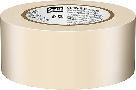 Scotch Painter's Tape Contractor Grade Masking Tape, 6 Rolls, 1.88 in x 60.1 yd, Holds to Surfaces For Up to 3 days, Removes Easily Without Leaving Sticky Residue, Interior & Exterior Use (2020-48TP6)