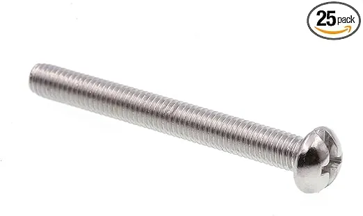 Prime-Line 9004386 Machine Screw, Round Head, Slotted/Phillips Combo, #10-32 X 1-3/4 in, Grade 18-8 Stainless Steel, Pack of 25