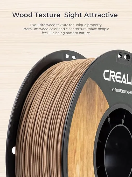 Creality Wood Filament PLA, 3D Printer Filament 1.75 mm, Smooth Silk Texture, Toughness, 1kg(2.2lbs)/Spool Printing Filament, for All FDM Printers (Wood)