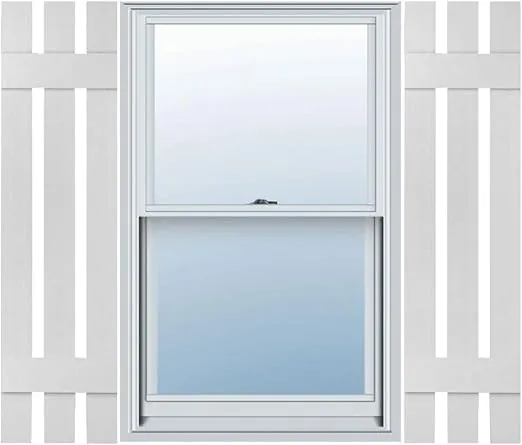 Mid America 00031239002 Standard Size Three Board Spaced Vinyl Shutters, w/Installation Shutter-Lok's & Matching Screws (Per Pair), 002, 12'W x 39'H, Black