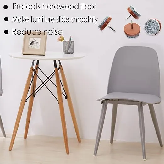 40pcs Round Heavy Duty Nail-on Felt Pad for Furniture Chair Table Leg Feet Floor Protectors Slide Smoothly (Brown, Pad Diameter 18mm)