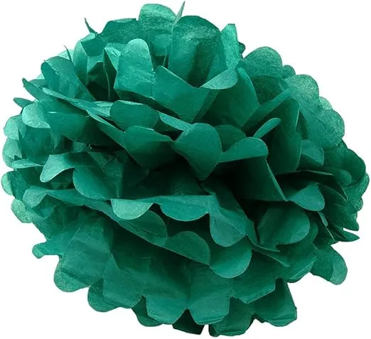 WYZworks Set of 8 (Assorted Green Color Pack) 10" 12" 16" DIY Tissue Pom Poms Flower, Halloween Party, Decorations for Weddings, Birthday, Summer, Bridal, Baby Showers Nursery Décor