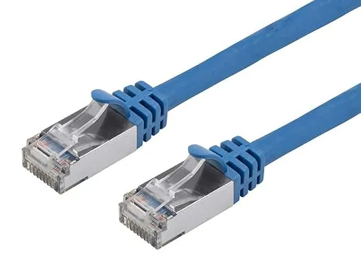 Monoprice 113658 Cat7 Ethernet Patch Cable - 3 feet - Blue | Flexboot RJ45 Stranded 600Mhz S/FTP CMX Pure Bare Copper Wire 26AWG - Entegrade Series