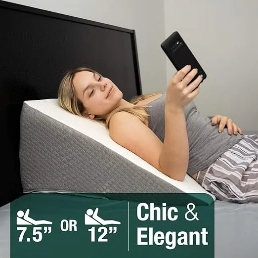 Kӧlbs Bed Wedge Pillow with Memory Foam Top Chic Jacquard Cover Wedge Pillow for Sleeping and Acid Reflux, Heartburn, Wedge Pillow for Sleep Apnea Wedge Pillow for Back Pain Relief