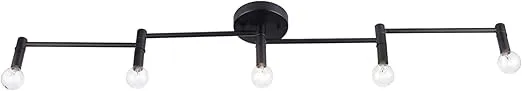 Globe Electric 59969 Tempo 5-Light Foldable Track Lighting, Matte Black
