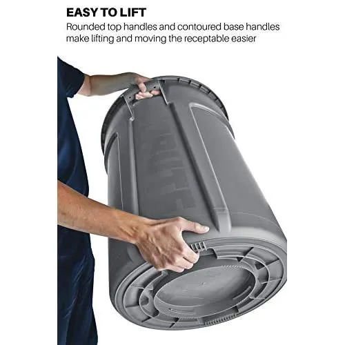 Rubbermaid Commercial Products Brute 32G Blue Recycling Vented Trash Container, for Landscapers/Construction Sites/Restaurants/Back of House/Offices/Warehouses/Commercial Environments