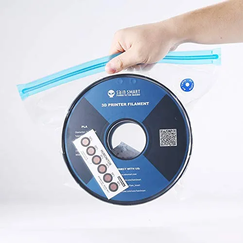 eVacuum 3D Printer Filament Storage Kit Filament Vacuum Bags Vacuum Compression Storage Bags, Prevent and Monitor Moisture - 10 Bags with 15 Desiccants, 15 Humidity Indicator Cards and 1 Hand Pump