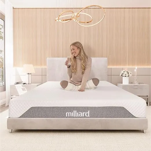 Milliard Memory Foam Mattress 10 inch Firm, Pressure Relieving, Classic (Queen)