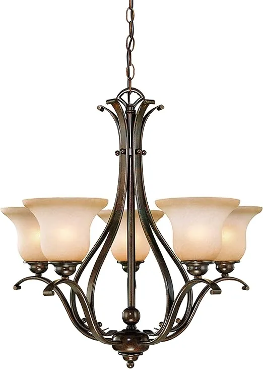 VAXCEL Monrovia 5 Light Bronze Chandelier