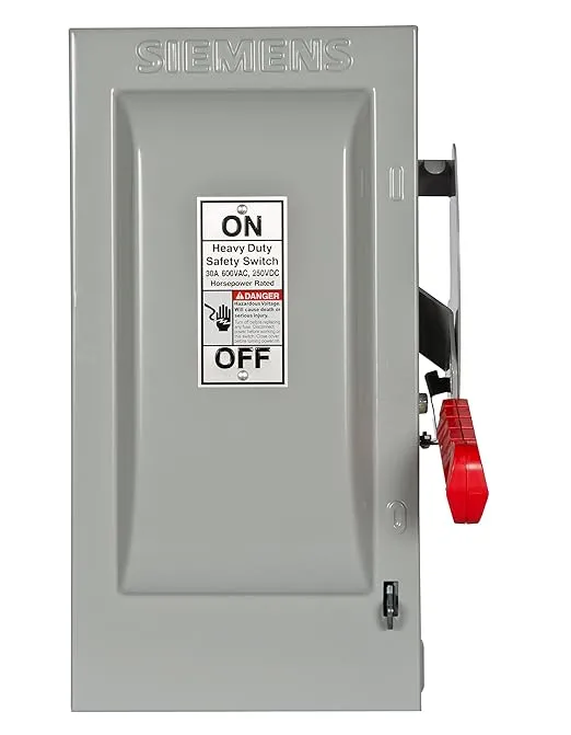 Siemens HF361 30-Amp 3 Pole 600-volt 3 Wire Fused Heavy Duty Safety Switches