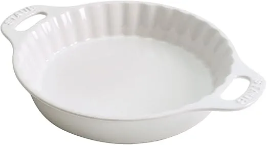 STAUB Ceramics Bakeware-Pie-Pans Dish, 9-inch, White