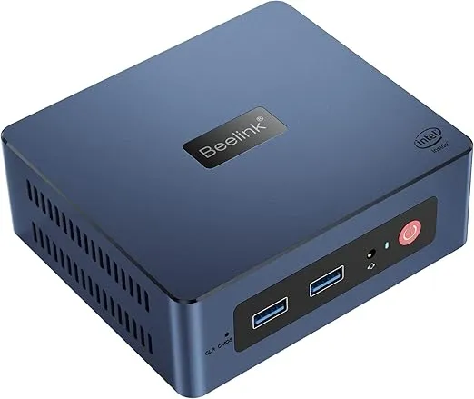 Beelink 4 Cores 11th Gen Intel N5095 Mini-S Mini PC, 8GB RAM 128GB SSD Gigabit Ethernet, 2.4G/ 5.0G WiFi, BT4.0, Dual HDMI Business Mini Desktop Computer, HTPC