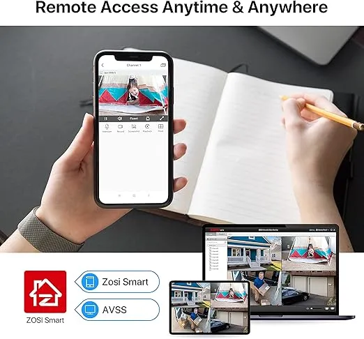 ZOSI H.265+ 8 Channel 5MP Lite 1080p CCTV DVR Recorder Without HDD, Hybrid Capability 4-in-1(Analog/AHD/TVI/CVI) Surveillance DVR for Security Camera, Remote Access, Motion Detection, Alert Push