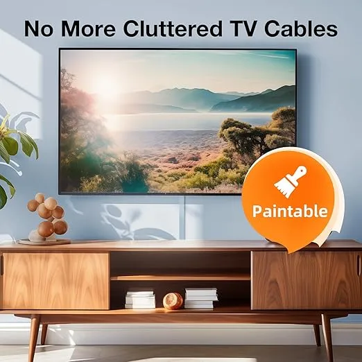Delamu Cord Hider, 157in Cord Covers for Wires on Wall, Cable Hider Cord Organizer, Wire Covers for Cords on Wall, Wire Hiders for TV on Wall Cable Management, 10X L15.7X W0.95x H0.55in, White