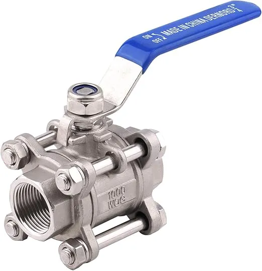 DERNORD Ball Valve 3/4 Inch NPT Threaded - Stainless Steel 304 Female 3 Piece Full Port