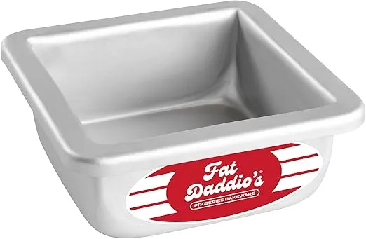 Fat Daddio's PSQ-442 Anodized Aluminum Square Cake Pan, 4 x 2 Inch