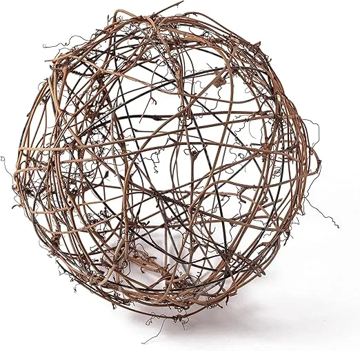 Ashland 10" Natural Grapevine Ball Ready-to-Use Rustic Decoration for Weddings, Birthdays, Parties, and Holidays - 1 Pack