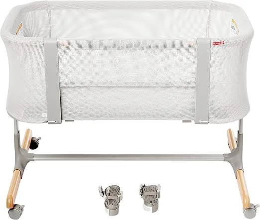 Skip Hop Baby Bassinet, Cozy Up 2-in-1 Bedside Sleeper & Bassinet, Grey