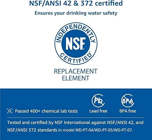 【Original】Waterdrop WD-PF-01A Plus NSF Certified Replacement Filters for All Waterdrop Pitcher and Dispenser Filtration System, Reduces PFAS, PFOA/PFOS, Last Up to 2 Months or 200 Gallons (1 Pack)