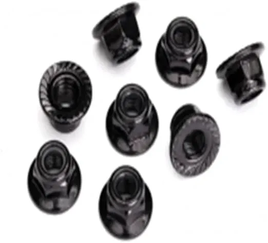 Traxxas 8447 Serrated Steel 5mm Flanged Nylon Locking Nuts, Black