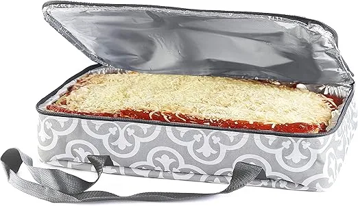 Insulated Casserole Carrier, Thermal Travel Bag with Handles - Grey