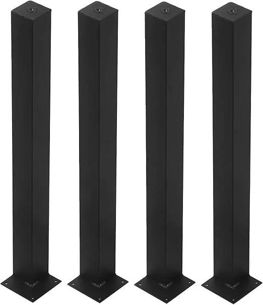 MBQQ Furniture Legs H28 Rustic Decory Table Legs,Heavy Duty Metal Desk Legs,Dining Table Legs,Set of 4 Black,DIY Iron Legs