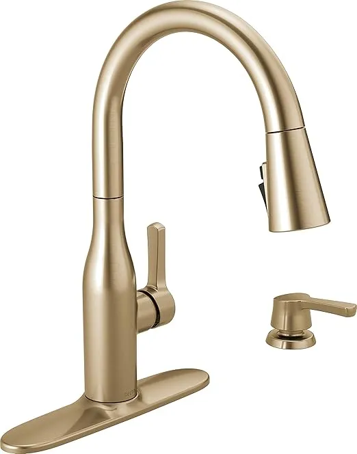 Delta Marca Single-Handle Pull-Down Sprayer Kitchen Faucet with ShieldSpray Technology in Champagne Bronze