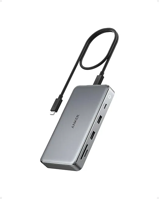 Anker 563 USB-C Hub (10-in-1, Dual 4K HDMI), Docking Station Dual Monitor, with Max 100W Pd-in, 5Gbps USB Data Ports for Windows Laptops, Dell XPS, Thinkpad, MacBook Pro, MacBook Air and More