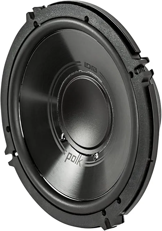 Polk Audio DB6502 DB+ Series Component Speaker System for Car & Marine - 6.5" 2-Way Speaker, 4-Ohm Impedance, 35-23kHz Frequency Response, Polypropylene Woofer Cone & Separate Silk Dome Tweeter