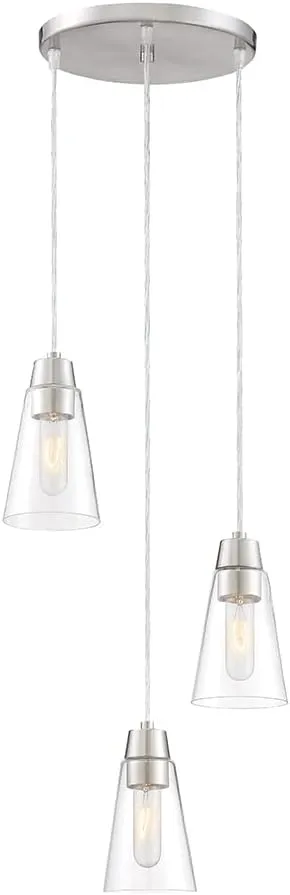 DESIGNERS FOUNTAIN Echo 3 Light Pendant, Satin Platinum, 87830-3-SP