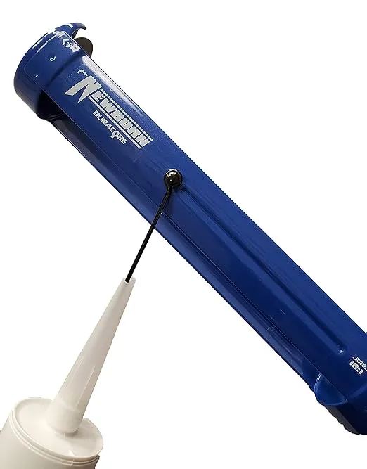 Newborn 255 Super Smooth Rod Revolving Frame Caulking Gun, 1/4 Gallon Cartridge, 18:1 Thrust Ratio