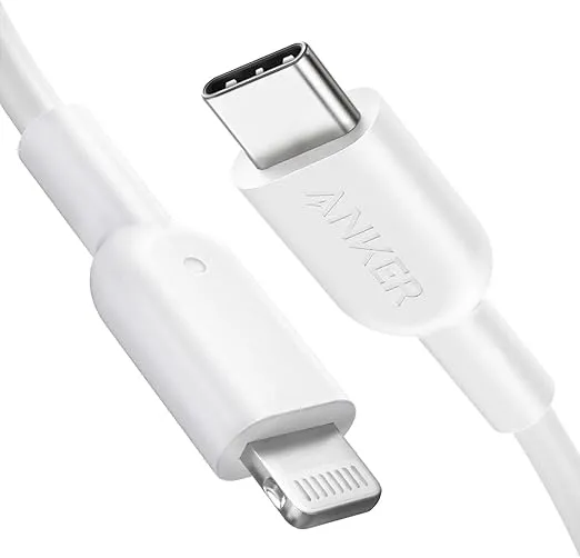 Anker USB C to Lightning Cable, 321 MFi Certified (3ft,White) for iPhone 13 Pro 12 Pro Max 12 11 X XS, AirPods Pro, Supports Power Delivery (Charger Not Included)