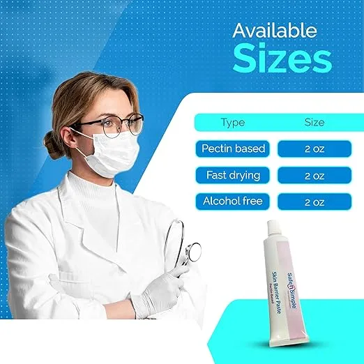 Safe n' Simple Stoma Skin Barrier Paste - 2 oz - Protective Ostomy Skin Barrier Supplies - Stoma Adhesive Skin Protectant Paste - Ostomy Skin Barrier Paste, Classic Formula Pectin Based