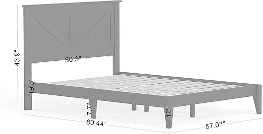 Glenwillow Home Farmhouse Solid Wood Platform Bed in Full - Classic Cherry