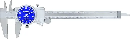 Mitutoyo 505-742-51J 0-6 Inch, .001 Inch Dial Caliper, .1 Inch/Revolution, Blue Face