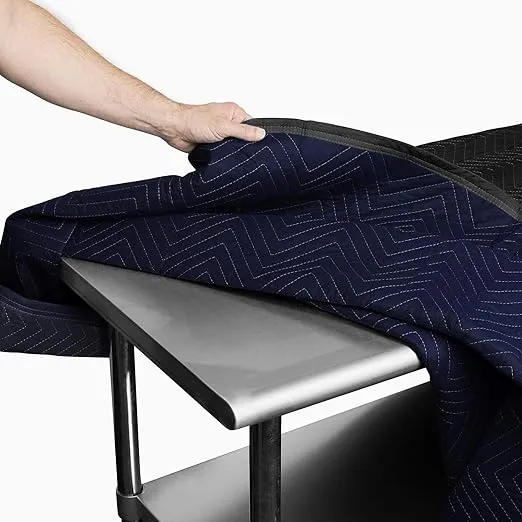 Sure-Max Packing & Moving Blankets - 80" x 72" (35 lb/dz Weight) - Pro Economy - 12 Pack Black Quilted Shipping Furniture Pads
