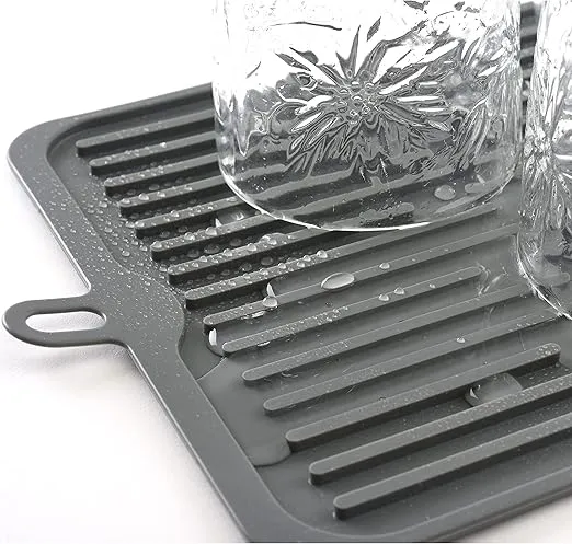 Norpro 18.5" x 8" Silicone Dish Drying Drain Mat - Grey