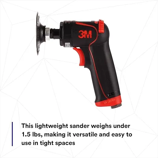 3M Pistol Grip Disc Sander, 33577, 18,000 RPM, 50mm and 75mm, 1 per box, Automotive Tool for Abrasive Disc Grinding, Weld Cleanup, Paint-Stripping